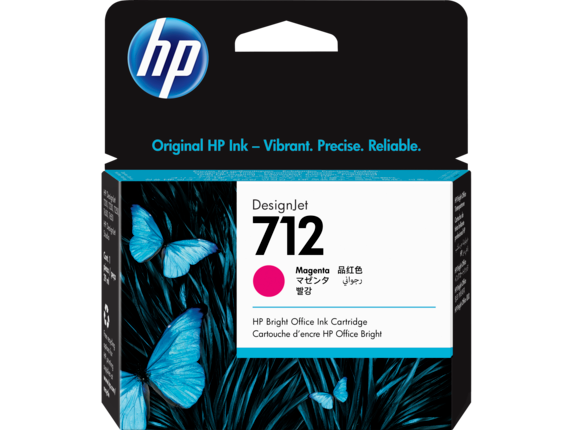 Mực in HP 712 29-ml Magenta DesignJet Ink Cartridge – Hộp mực in phun màu đỏ Magenta chính hãng HP (3ED68A)