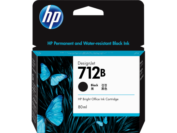 Mực in HP 712B 80-ml Black DesignJet Ink Cartridge – Hộp mực in phun đen chính hãng HP (3ED29A)