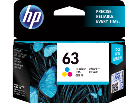 Mực in phun HP 63 Tri-color Original Ink Cartridge – Hộp mực 3 màu chính hãng HP (F6U61AA)