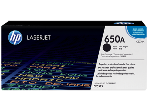 HP 650A Black Original LaserJet Toner Cartridge (CE270A)