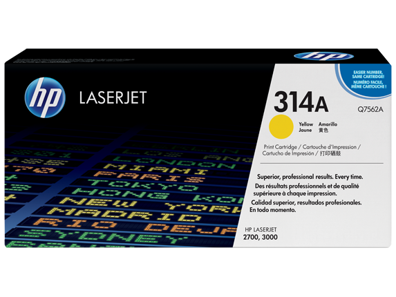 HP 314A Yellow Original LaserJet Toner Cartridge (Q7562A)