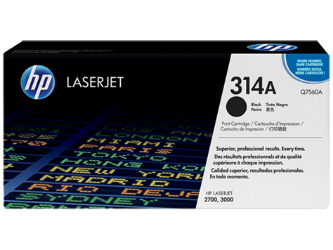 HP 314A Black Original LaserJet Toner Cartridge (Q7560A)
