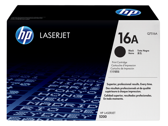 HP 16A Black Original LaserJet Toner Cartridge (Q7516A)