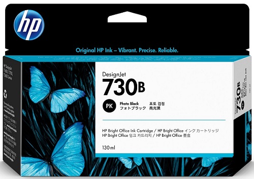 HP 730B 130-ml Photo Black DesignJet Ink Cartridge (3ED43A)