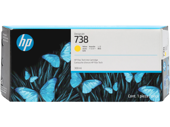 HP 738 300ml Yellow DesignJet Ink Cartridge (676M8A)
