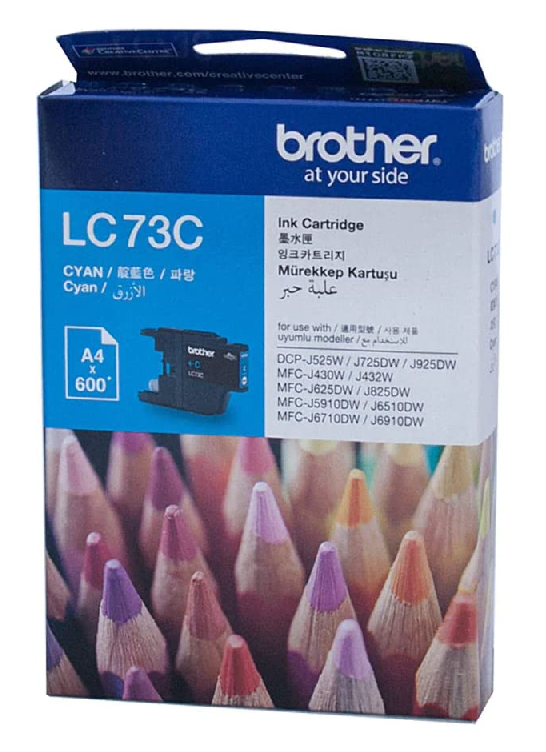 Mực In Brother LC-73C Cyan – mực xanh dương chính hãng, sắc nét – bền màu