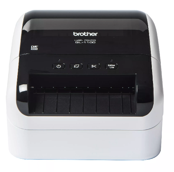 Máy in nhãn Brother QL-1100 – máy in nhãn khổ rộng 4 Inch – in nhanh – hỗ trợ mã vạch