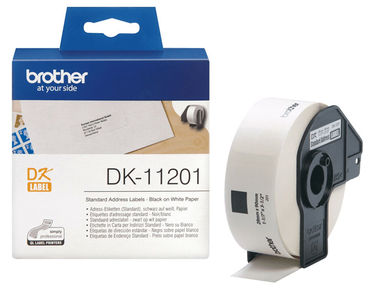 Nhãn in Brother DK-11201 – nhãn dạng cắt Sẵn 29 x 29 mm – chính hãng – in rõ nét – bền màu