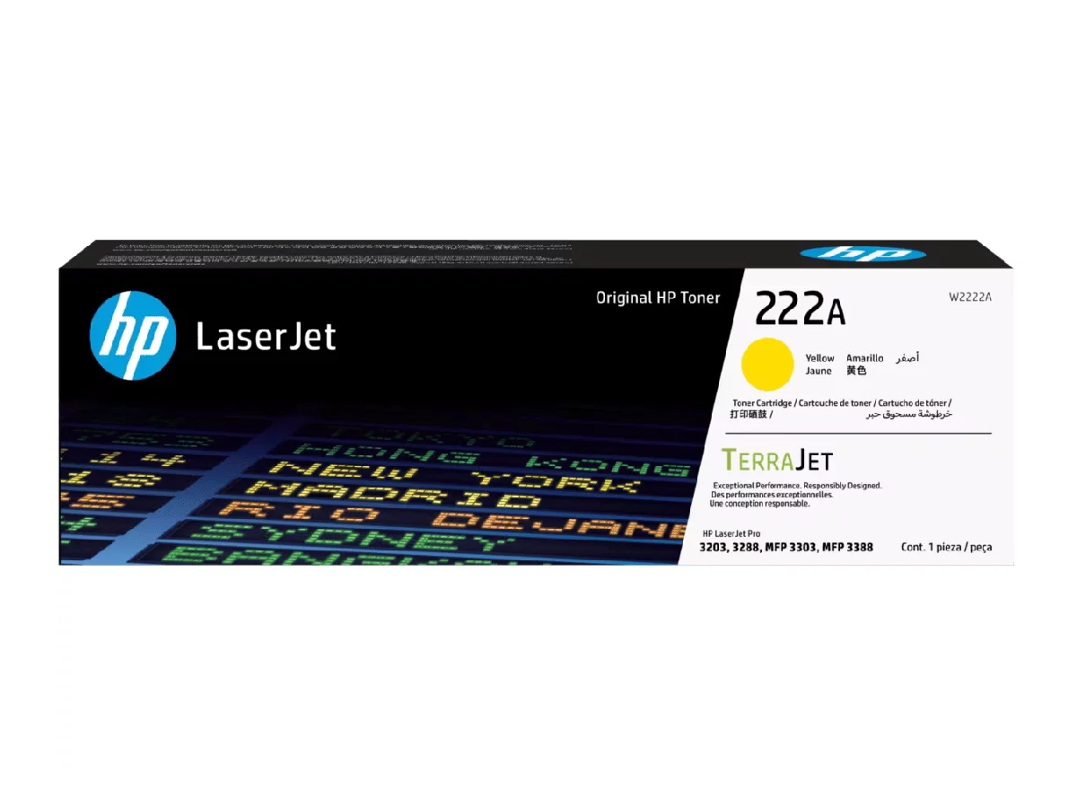 Mực In HP 222A Yellow Original LaserJet Toner Cartridge  – Hộp Mực Laser Màu Vàng Chính Hãng HP (W2222A)