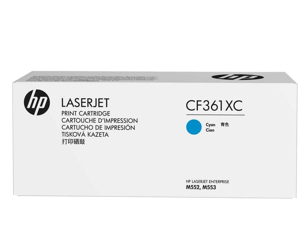 Mực in HP 508XC Cyan Original LaserJet Toner Cartridge – Hộp mực laser xanh Cyan Contract chính hãng HP (CF361XC)
