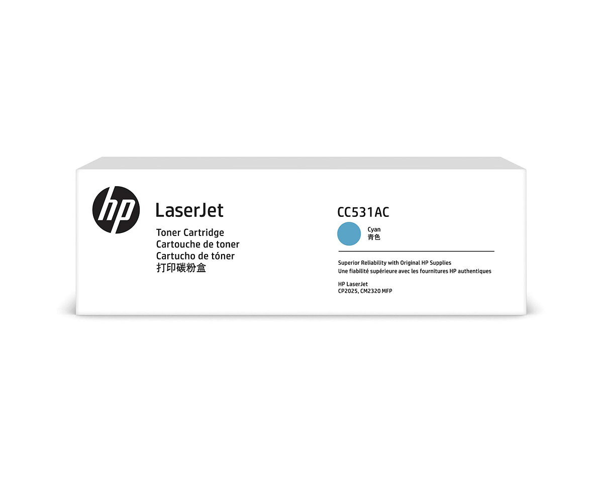 Mực in HP 304AC Cyan Contract Original LaserJet Toner Cartridge – Hộp mực laser xanh Cyan chính hãng HP (CC531AC)