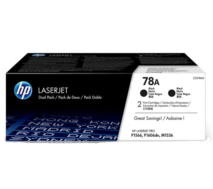 Mực in HP 78A Black Original LaserJet Toner Cartridge Dual Pack – Bộ 2 hộp mực laser đen chính hãng HP (CE278AD)