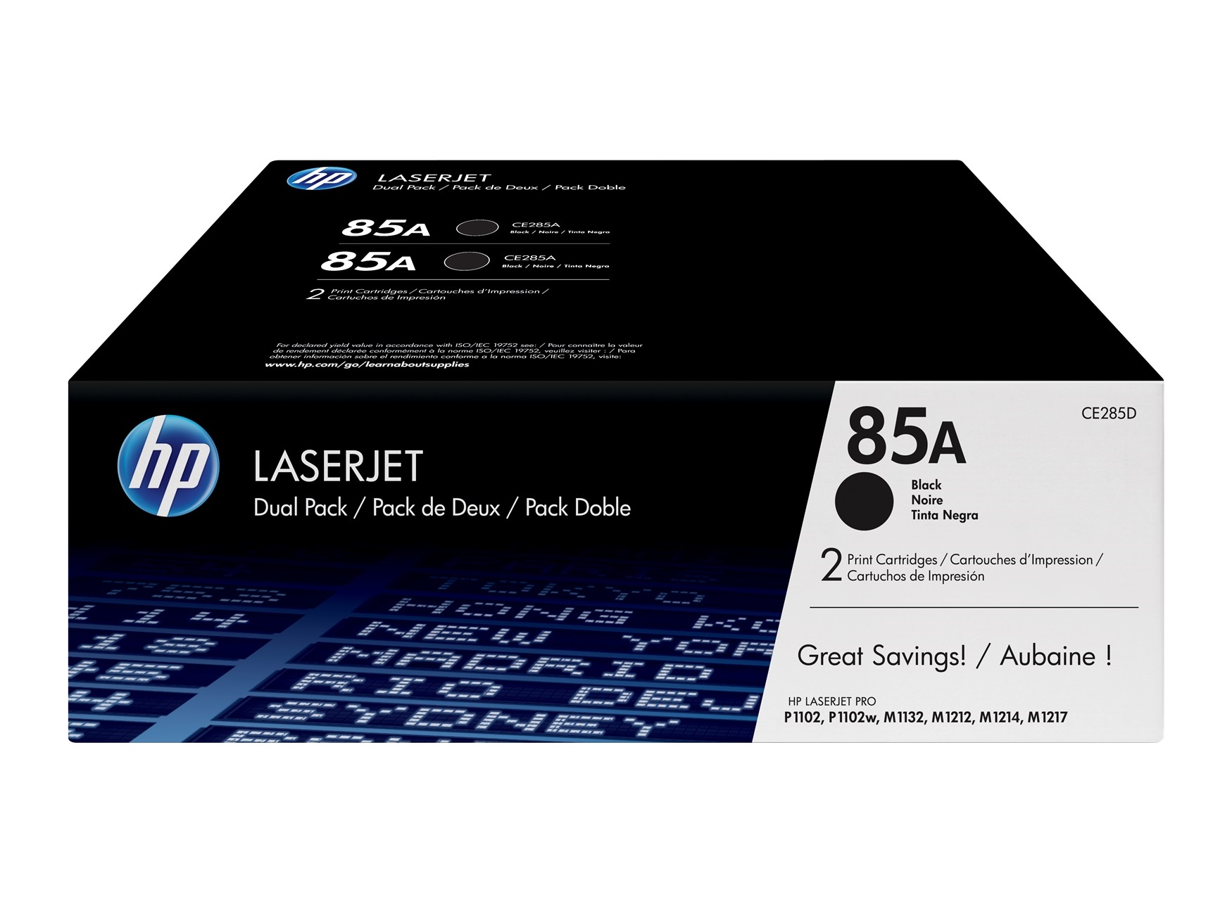 Mực in HP 85A Black Original LaserJet Toner Cartridge Dual Pack – Bộ 2 hộp mực laser đen chính hãng HP (CE285AD)