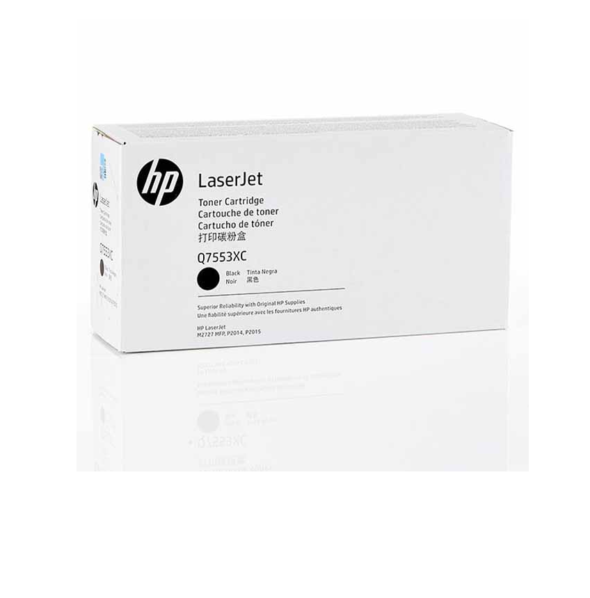 Mực in HP Q7553XC Black Original LaserJet Toner Cartridge – Hộp mực laser đen dung lượng siêu cao chính hãng HP (Q7553XC)