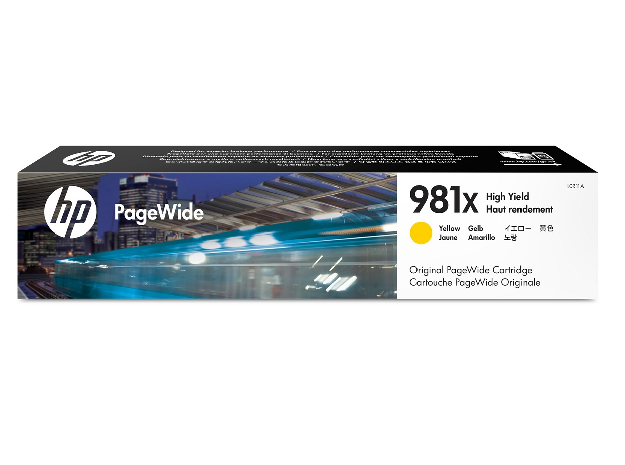 Mực in HP 981X High Yield Yellow Original PageWide Cartridge – Hộp mực phun màu vàng dung lượng cao chính hãng HP (L0R11A)