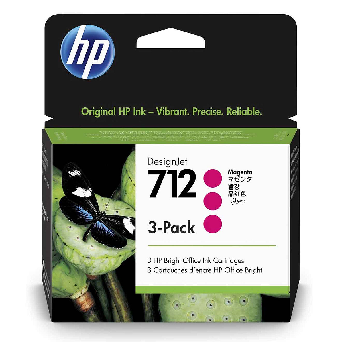 Mực in HP 712 Magenta 3-Pack 29ml DesignJet Ink Cartridge – Bộ 3 hộp mực in phun màu đỏ Magenta chính hãng HP (3ED78A)