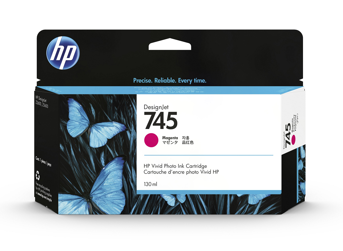 Mực in HP 745 Magenta 130ml DesignJet Ink Cartridge – Hộp mực đỏ chính hãng HP (F9J95A)