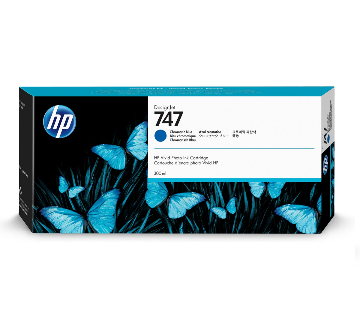 Mực in HP 747 Chromatic Blue 300ml DesignJet Ink Cartridge – Hộp mực xanh dương Chromatic chính hãng HP (P2V85A)