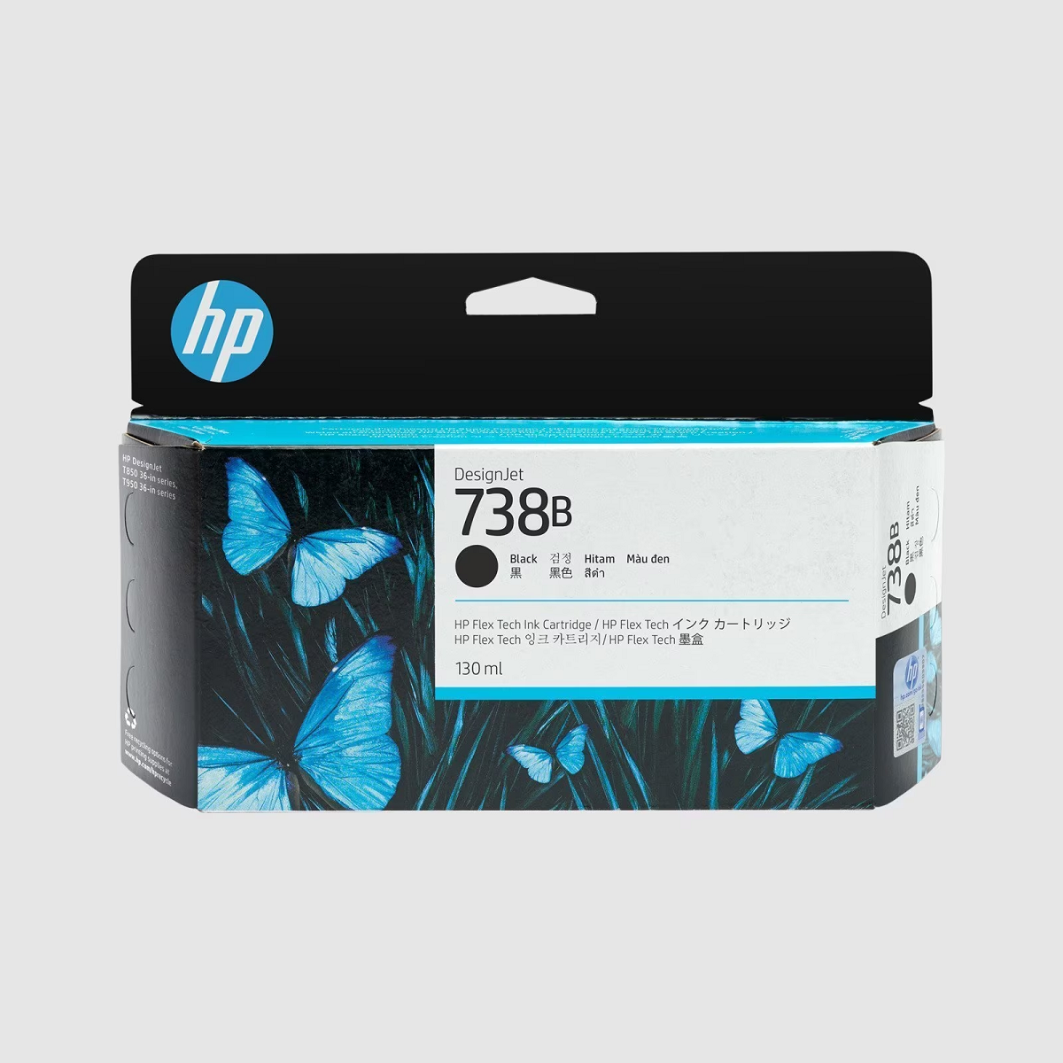 Mực in HP 738B Black 130ml DesignJet Ink Cartridge – Hộp mực đen chính hãng HP (498P2A)
