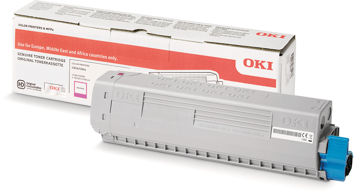 Mực in Oki C834 Magenta chính hãng – Toner đỏ cho Oki C834NW (46861306)