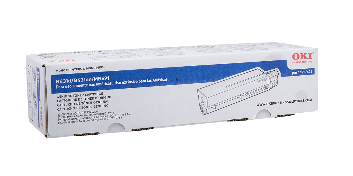 Mực in OKI B491 Black Toner Cartridge – Cho máy in OKI B431/MB491 (B491 Toner)