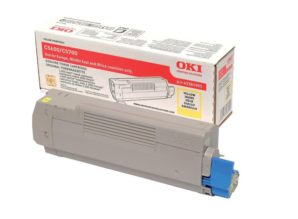 Mực in OKI C5600 Yellow Toner Cartridge – Cho máy in OKI C5600n/C5700n Color LED (C5600 Yellow Toner)