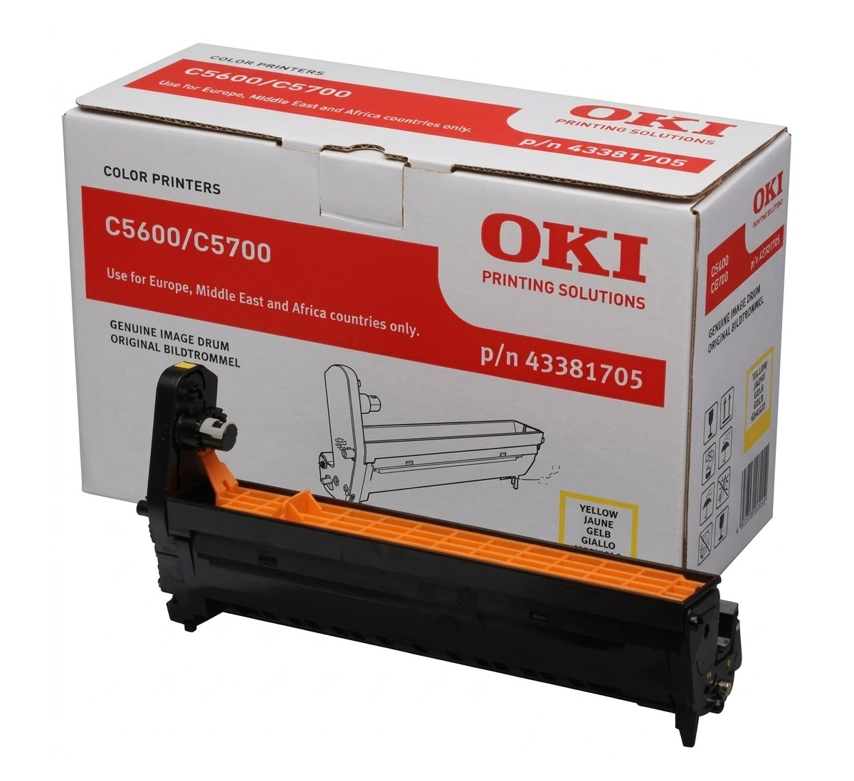 Trống in OKI C5600 Yellow Image Drum – Cho máy in OKI C5600n/C5600dn/C5700n/C5700dn Color LED (C5600 Yellow Drum