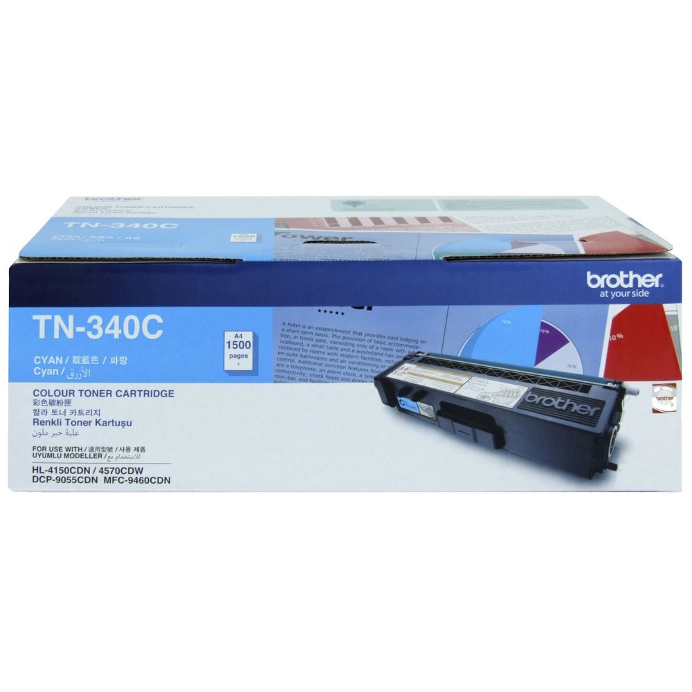 Mực in Brother TN-340C Cyan Original Laser Toner Cartridge – Hộp mực laser màu xanh chính hãng Brother (TN-340C)