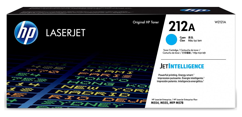 Mực in HP 212A Cyan Original LaserJet Toner Cartridge - Hộp mực laser màu xanh chính hãng HP (W2121A)